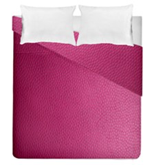 Pink Leather Leather Texture Skin Texture Duvet Cover Double Side (queen Size) by artworkshop