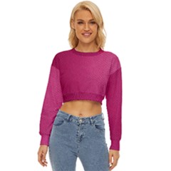 Pink Leather Leather Texture Skin Texture Lightweight Long Sleeve Sweatshirt