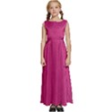 Pink Leather Leather Texture Skin Texture Kids  Satin Sleeveless Maxi Dress View1