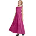 Pink Leather Leather Texture Skin Texture Kids  Satin Sleeveless Maxi Dress View2