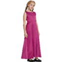 Pink Leather Leather Texture Skin Texture Kids  Satin Sleeveless Maxi Dress View3