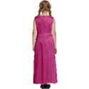 Pink Leather Leather Texture Skin Texture Kids  Satin Sleeveless Maxi Dress View4