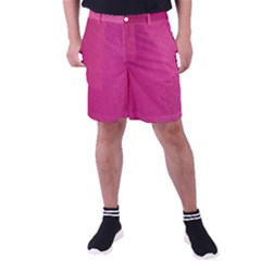 Pink Leather Leather Texture Skin Texture Men s Pocket Shorts