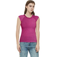 Pink Leather Leather Texture Skin Texture Women s Raglan Cap Sleeve Tee by artworkshop