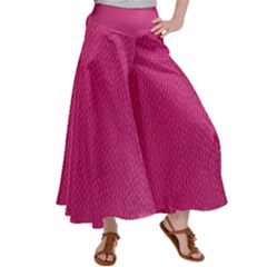 Pink Leather Leather Texture Skin Texture Satin Palazzo Pants by artworkshop