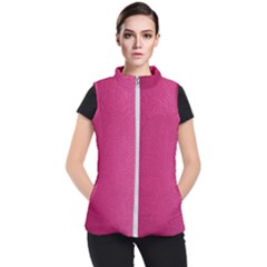 Pink Leather Leather Texture Skin Texture Women s Puffer Vest by artworkshop