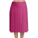 Pink Leather Leather Texture Skin Texture Velvet Flared Midi Skirt View1