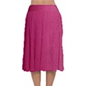 Pink Leather Leather Texture Skin Texture Velvet Flared Midi Skirt View2