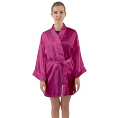 Pink Leather Leather Texture Skin Texture Long Sleeve Satin Kimono by artworkshop