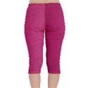 Pink Leather Leather Texture Skin Texture Velvet Capri Leggings  View2