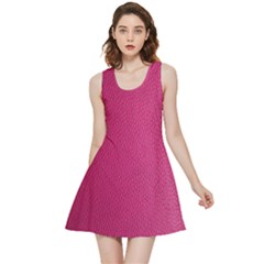 Pink Leather Leather Texture Skin Texture Inside Out Reversible Sleeveless Dress