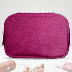 Pink Leather Leather Texture Skin Texture Make Up Pouch (small) by artworkshop