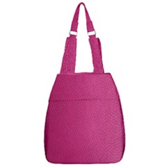 Pink Leather Leather Texture Skin Texture Center Zip Backpack by artworkshop