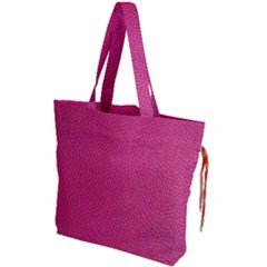 Pink Leather Leather Texture Skin Texture Drawstring Tote Bag by artworkshop