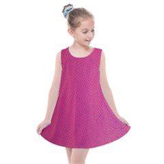 Pink Leather Leather Texture Skin Texture Kids  Summer Dress by artworkshop