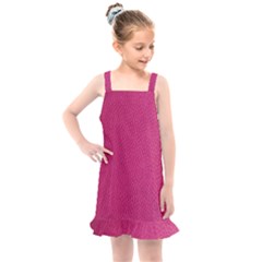 Pink Leather Leather Texture Skin Texture Kids  Overall Dress