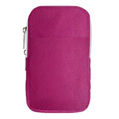 Pink Leather Leather Texture Skin Texture Waist Pouch (large) by artworkshop