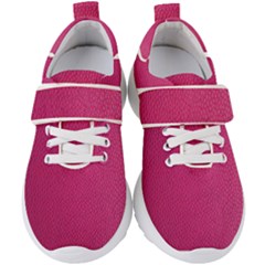 Pink Leather Leather Texture Skin Texture Kids  Velcro Strap Shoes by artworkshop