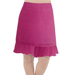 Pink Leather Leather Texture Skin Texture Fishtail Chiffon Skirt by artworkshop