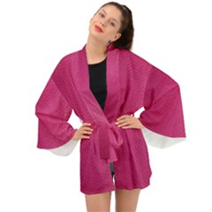 Pink Leather Leather Texture Skin Texture Long Sleeve Kimono by artworkshop