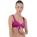 Pink Leather Leather Texture Skin Texture Front Tie Bikini Top View1