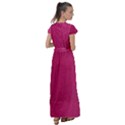 Pink Leather Leather Texture Skin Texture Flutter Sleeve Maxi Dress View2