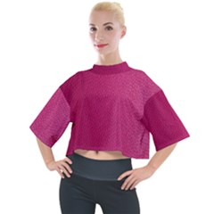 Pink Leather Leather Texture Skin Texture Mock Neck Tee by artworkshop