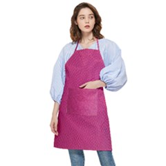 Pink Leather Leather Texture Skin Texture Pocket Apron