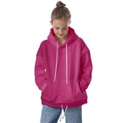 Pink Leather Leather Texture Skin Texture Kids  Oversized Hoodie