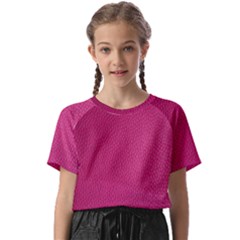 Pink Leather Leather Texture Skin Texture Kids  Basic Tee