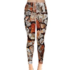 Stone Wall Wall Texture Drywall Stones Rocks Leggings  by artworkshop