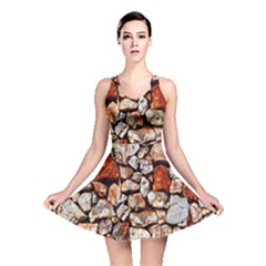 Stone Wall Wall Texture Drywall Stones Rocks Reversible Skater Dress by artworkshop