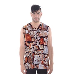 Stone Wall Wall Texture Drywall Stones Rocks Men s Basketball Tank Top by artworkshop