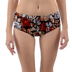 Stone Wall Wall Texture Drywall Stones Rocks Reversible Mid-waist Bikini Bottoms by artworkshop