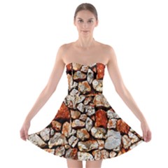 Stone Wall Wall Texture Drywall Stones Rocks Strapless Bra Top Dress by artworkshop