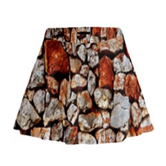 Stone Wall Wall Texture Drywall Stones Rocks Mini Flare Skirt by artworkshop