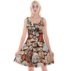 Stone Wall Wall Texture Drywall Stones Rocks Reversible Velvet Sleeveless Dress by artworkshop