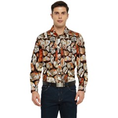 Stone Wall Wall Texture Drywall Stones Rocks Men s Long Sleeve  Shirt