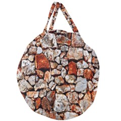 Stone Wall Wall Texture Drywall Stones Rocks Giant Round Zipper Tote