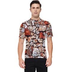 Stone Wall Wall Texture Drywall Stones Rocks Men s Short Sleeve Rash Guard by artworkshop