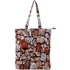 Stone Wall Wall Texture Drywall Stones Rocks Double Zip Up Tote Bag by artworkshop