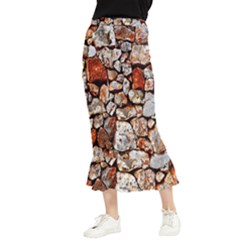 Stone Wall Wall Texture Drywall Stones Rocks Maxi Fishtail Chiffon Skirt by artworkshop