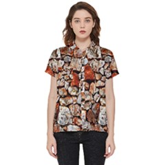 Stone Wall Wall Texture Drywall Stones Rocks Short Sleeve Pocket Shirt