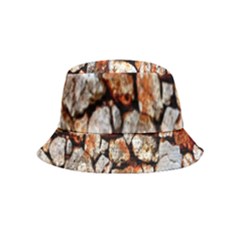 Stone Wall Wall Texture Drywall Stones Rocks Inside Out Bucket Hat (kids) by artworkshop