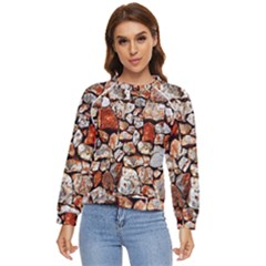 Stone Wall Wall Texture Drywall Stones Rocks Women s Long Sleeve Raglan Tee