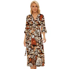 Stone Wall Wall Texture Drywall Stones Rocks Midsummer Wrap Dress