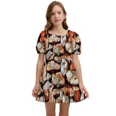 Stone Wall Wall Texture Drywall Stones Rocks Kids  Short Sleeve Dolly Dress