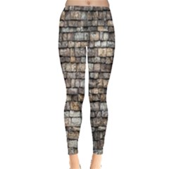 Wall Stone Wall Brick Wall Stoneworks Masonry Leggings  by artworkshop