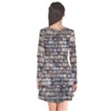 Wall Stone Wall Brick Wall Stoneworks Masonry Long Sleeve V-neck Flare Dress View2