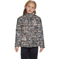 Wall Stone Wall Brick Wall Stoneworks Masonry Kids  Puffer Bubble Jacket Coat